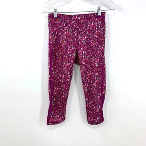 Lululemon Real Quick Crop Leggings 4 Paradise Camo Regal Plum Gym Running Yoga